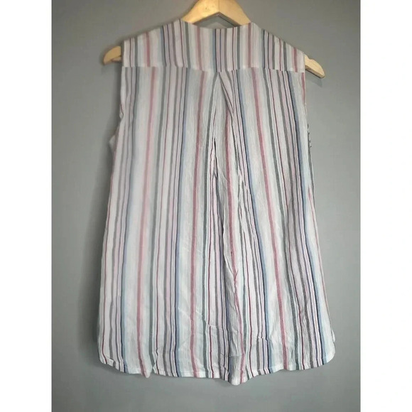 KUT from the Kloth sleeveless blouse top tank stripe cross front career size S - Picture 7 of 7